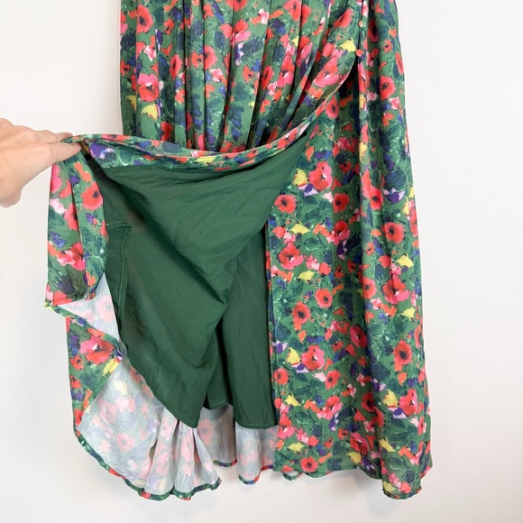 Rihoas The Green Pleated Floral Skirt Midi Size Large - Picture 9 of 14